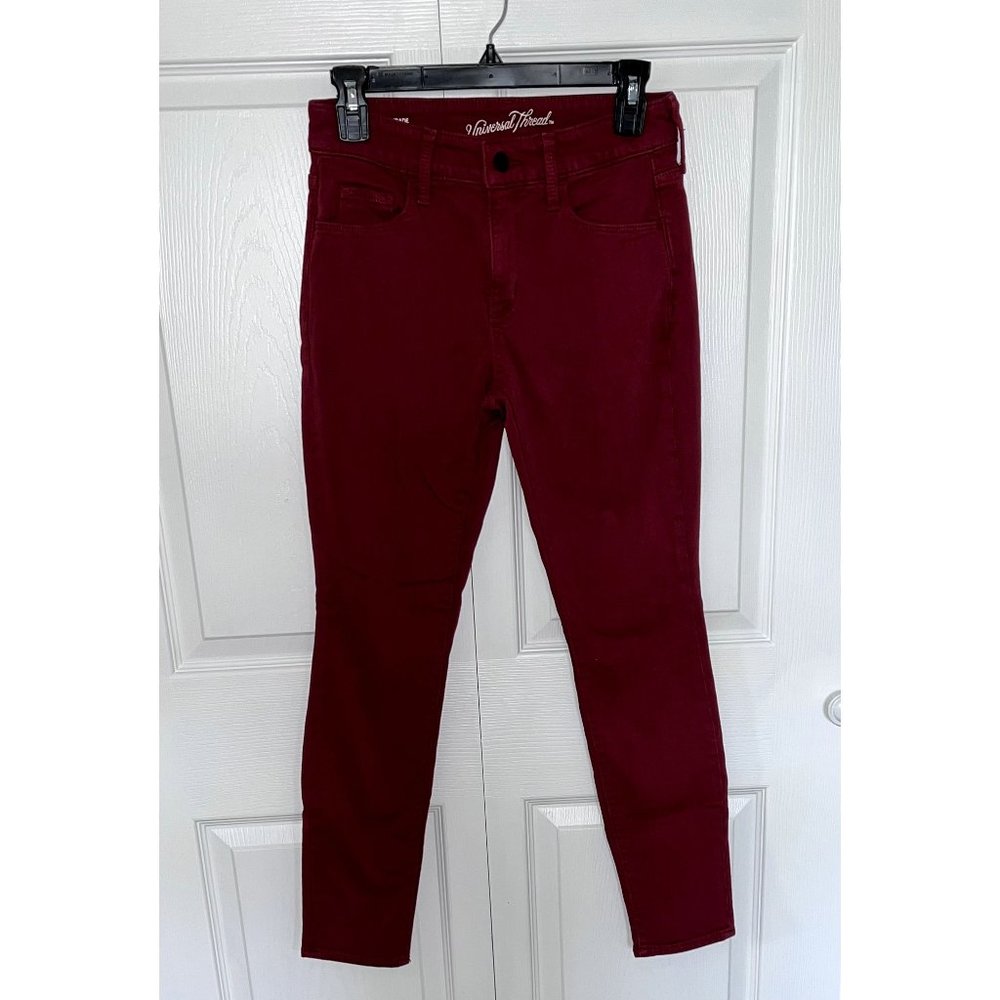UNIVERSAL THREAD MAROON HIGH RISE SKINNY WOMEN'S PANTS SIZE 0/25R